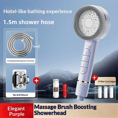 4Modes Pressure Boost Shower Head Multifunction Adjustable Large Water Shower Nozzle Massage Bathroom Accessory
