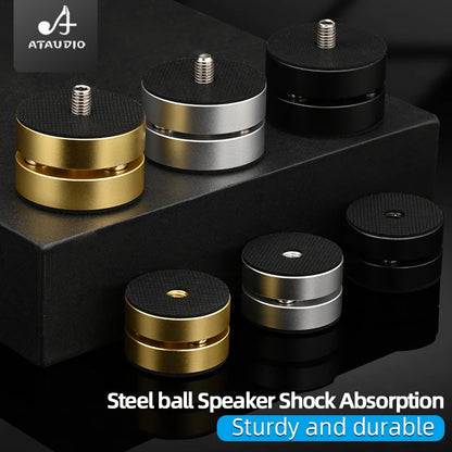 4PCS HiFi Speaker Shock Absorption Feet Spike Aluminum Alloy Steel Ball Anti-shock Absorber Foot Pad Stand Feet Holder
