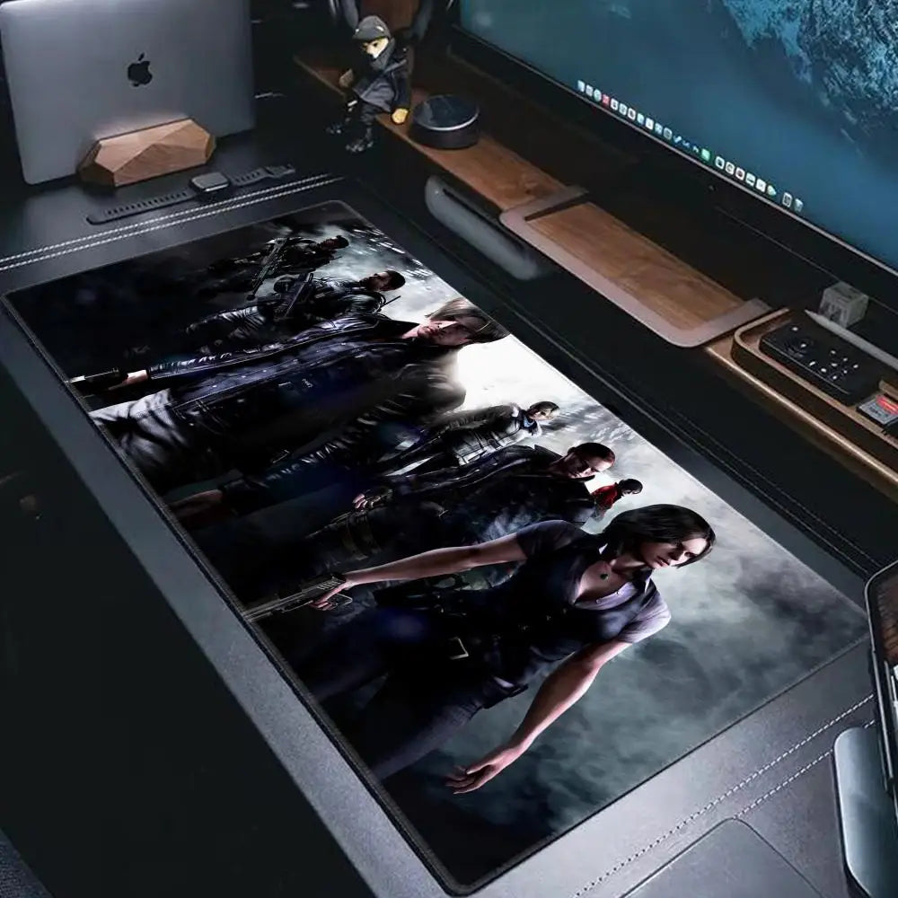 HYBXAXC XXL Resident Evil Mouse Pad Desk Cute HD Desk Pad Extended Gaming Keyboard Mats Large XXL Gamer Mousepad 90x40