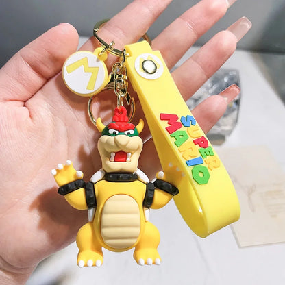 Mario Keychain Mario Bros Luigi Figure Toad Yoshi Bowser Action Figure Model Cartoon Bag Doll Pendant Toys Gift