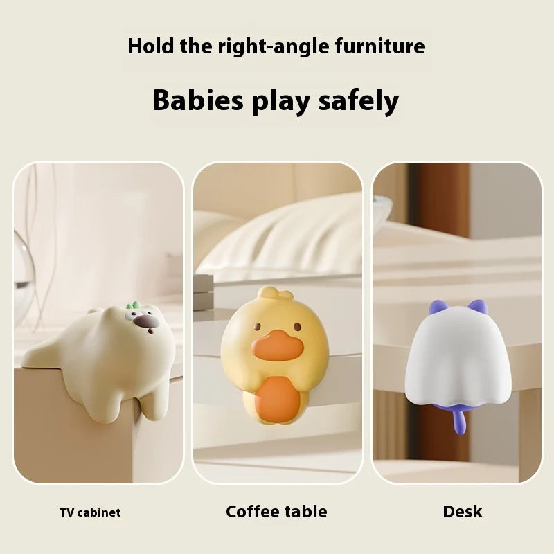 Baby table soft corner anti-collision sticker silicone window table hemming cartoon soft right angle protective cover