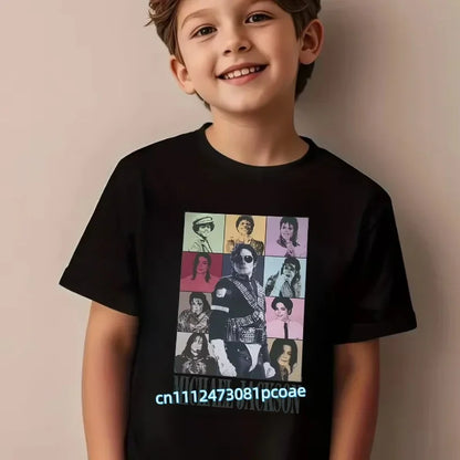 King of Pop Michael Jackson Children T-Shirt Cartoon Cotton Tops Kid Boy Girl MJ Tee Shirts Casual Clothes Birthday Gift 2026