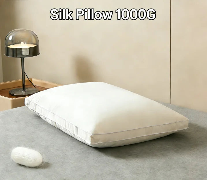 1200G Luxury Mulberry Silk Pillow 48x74cm Hypoallergenic Sleeping Pillow Comfortable Cotton Shell Hotel High Quality Bed Pillows