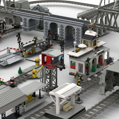 MOC Train Carriage Model, Rail Transport Vehicle, Coal Transport Vehicle, Rail Lift Pole Indicator Light, Train Accessories