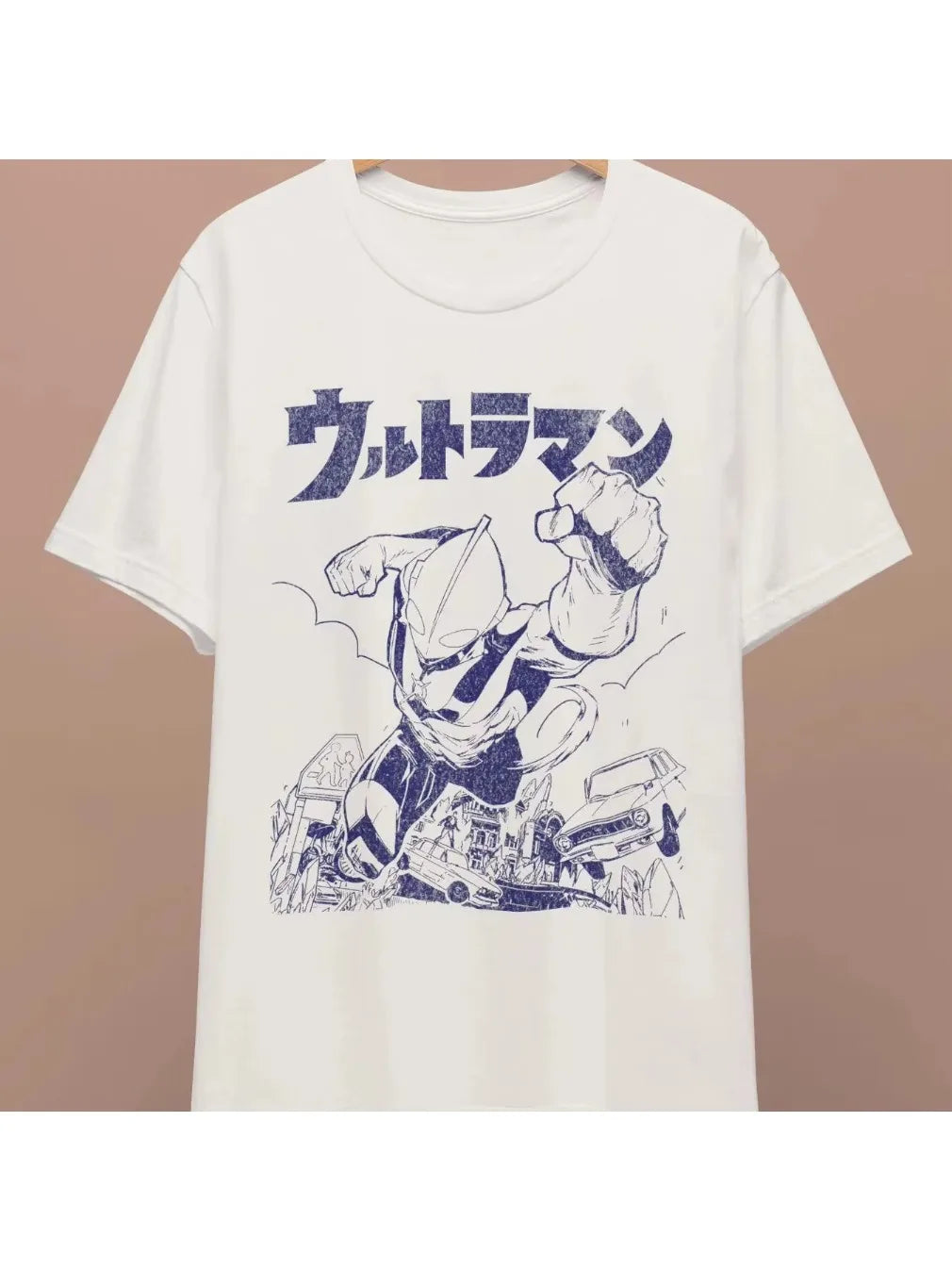 Harajuku Summer T-shirt Ultraman Manga Style Men Women Retro Short-sleeved Casual Loose Oversized Fitness Comfortable Y2k Top