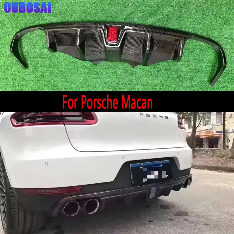For Porsche Macan Carbon Fiber Car Rear Bumper Diffuser Rear Splitters Spoiler Back lip shunt Auto Parts body kit