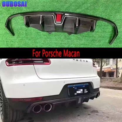 For Porsche Macan Carbon Fiber Car Rear Bumper Diffuser Rear Splitters Spoiler Back lip shunt Auto Parts body kit