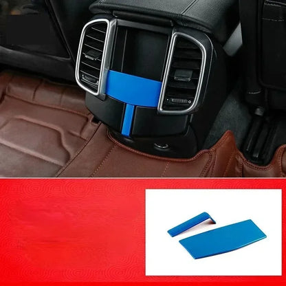 For Porsche Macan Cayenne 2011-2022 ABS Red Car Rear Air-conditioning Outlet Frame Cover Trim Interior Car Accessories
