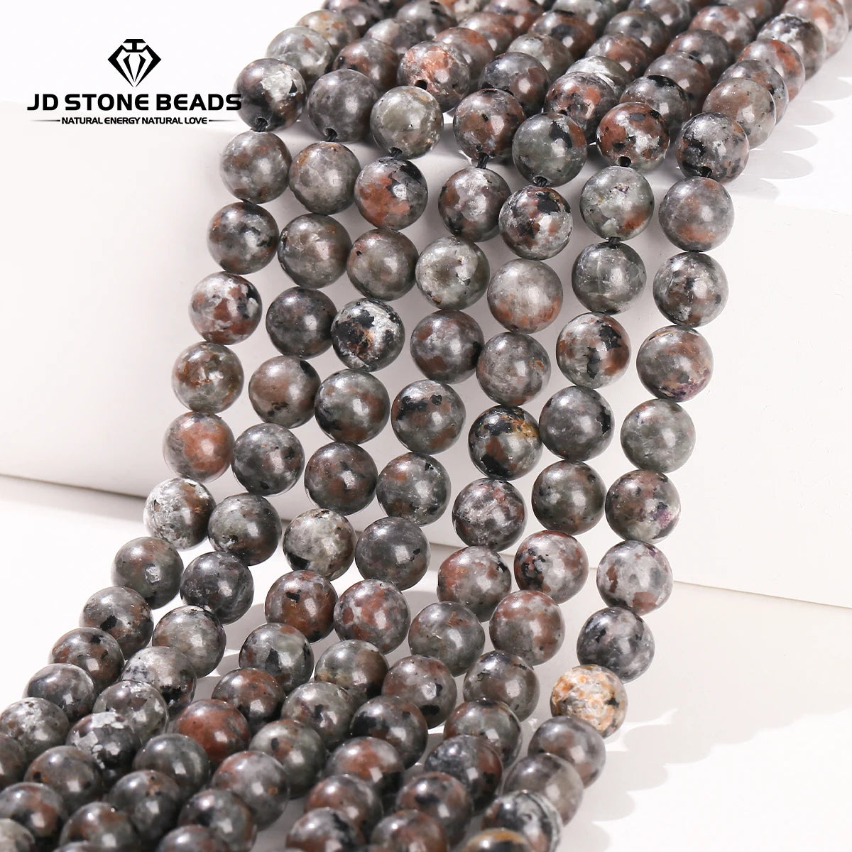 Natural Flame Stone Beads Yooperlite Fire Sodalite Round Loose Spacer Bead for Jewelry Making DIY Bracelet Necklace Accessory