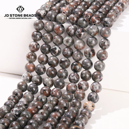 Natural Flame Stone Beads Yooperlite Fire Sodalite Round Loose Spacer Bead for Jewelry Making DIY Bracelet Necklace Accessory