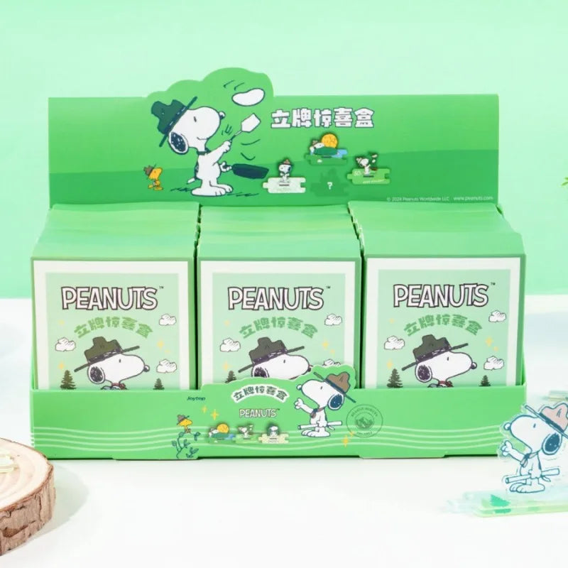 Snoopy Acrylic Ornaments Blind Box Charlie Brown Woodstock Anime Figure Car Desktop Decoration Model Toy Birthday Christmas Gift