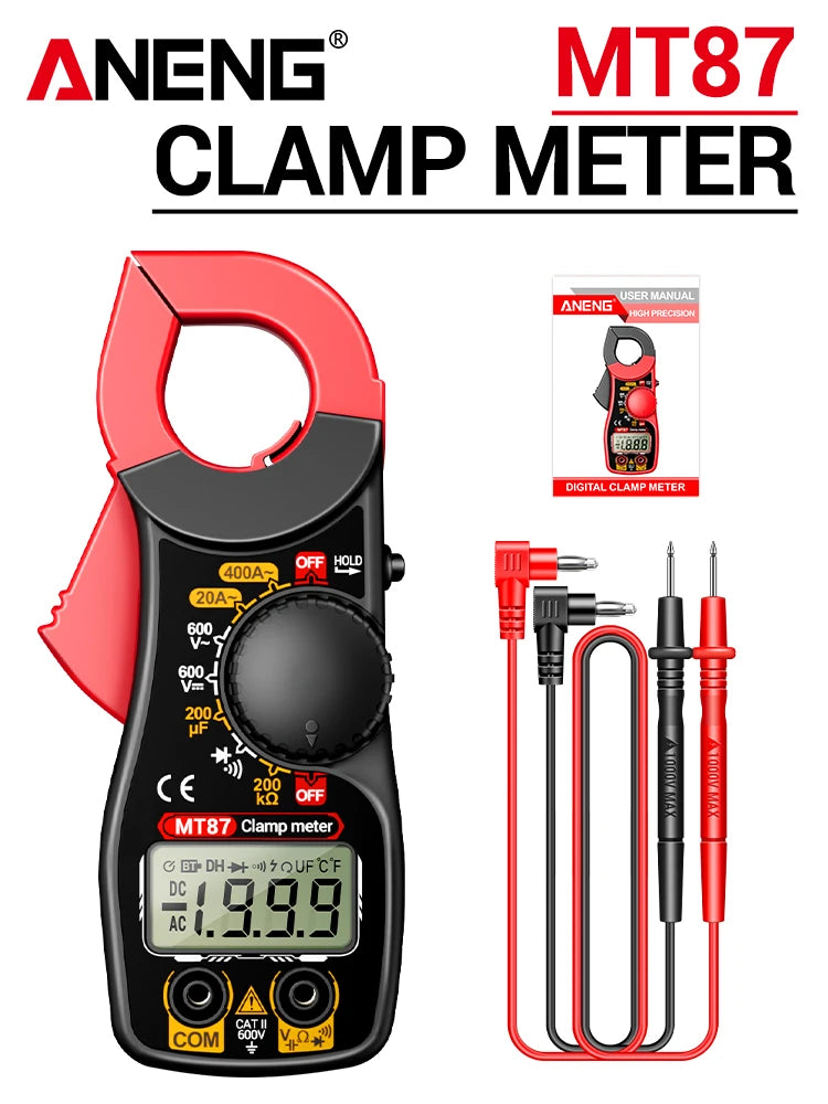 Clamp Meter ANENG MT87 Digital Multimeter Professional 1999 Counts DC/AC Voltage Tester Ammeter NCV Ohm Detector Test Home Tools