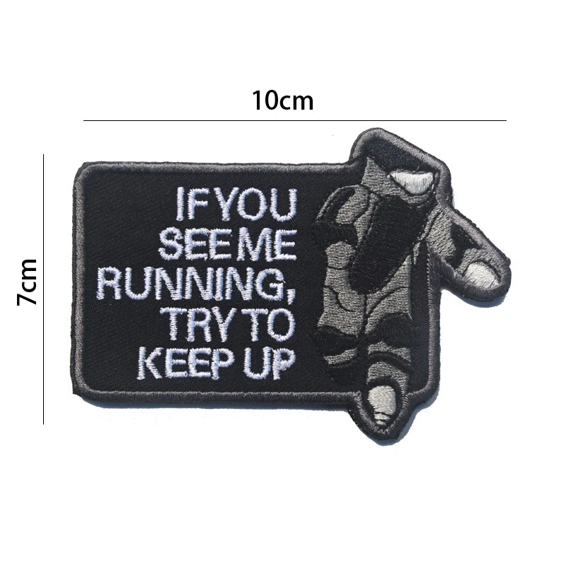 Outdoor Bag Accessories EOD English Pattern Embroidery + Reflective PVC Armband Morale Backpack Hook and Loop Patch