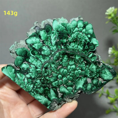 Natural High-Quality And Beautiful Malachite Slate Mineral Raw Stone Therapy Meditation Prayer Energy Home Decoration+Bracket