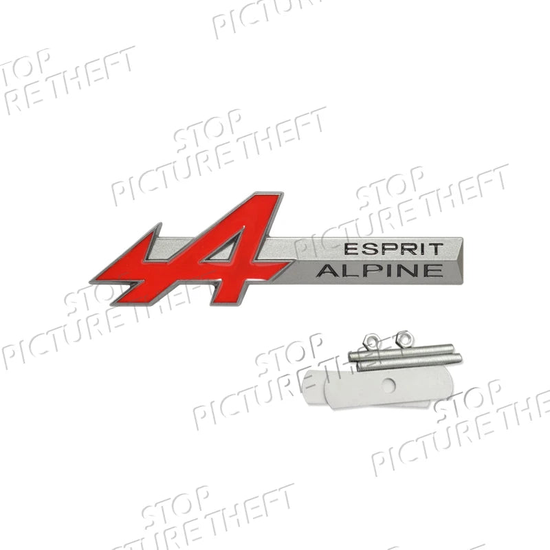A Grille Logo 3D Metal Decal Car Body Rear Trunk Emblem Sticker For Symbioz Rafale Clio Austral Arkana Captur RS Scenic GT Sport