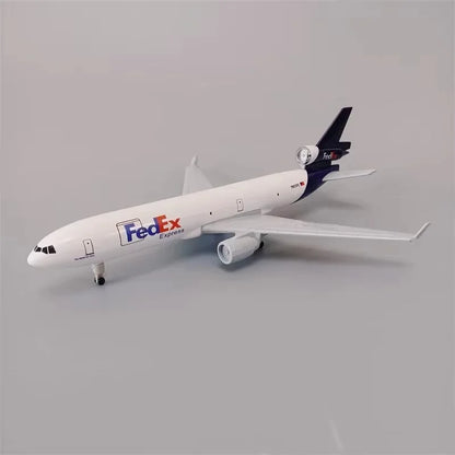 Airplane Model 20cm Air Fedex Express Airlines MD MD-11 Metal Alloy Model Plane Kits To Build With Wheels Landing Gears Plane