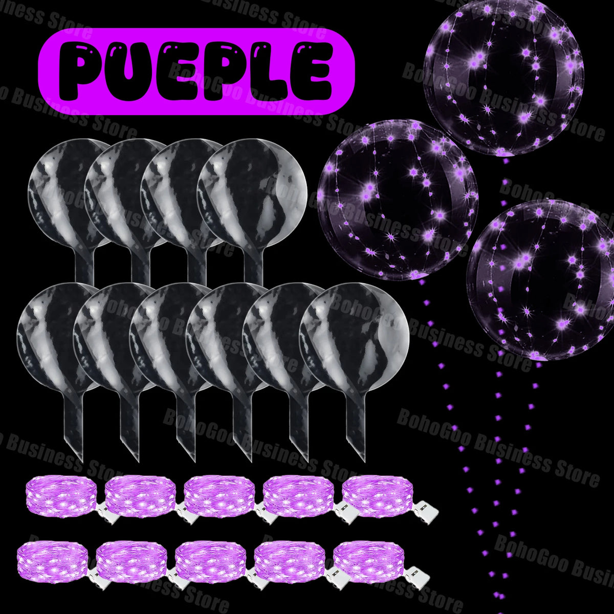 10-100Sets Led Balloons with Batteries Clear Flashing Light Up Balloon for Wedding Proposal Decor Birthday Party Outdoor Yard