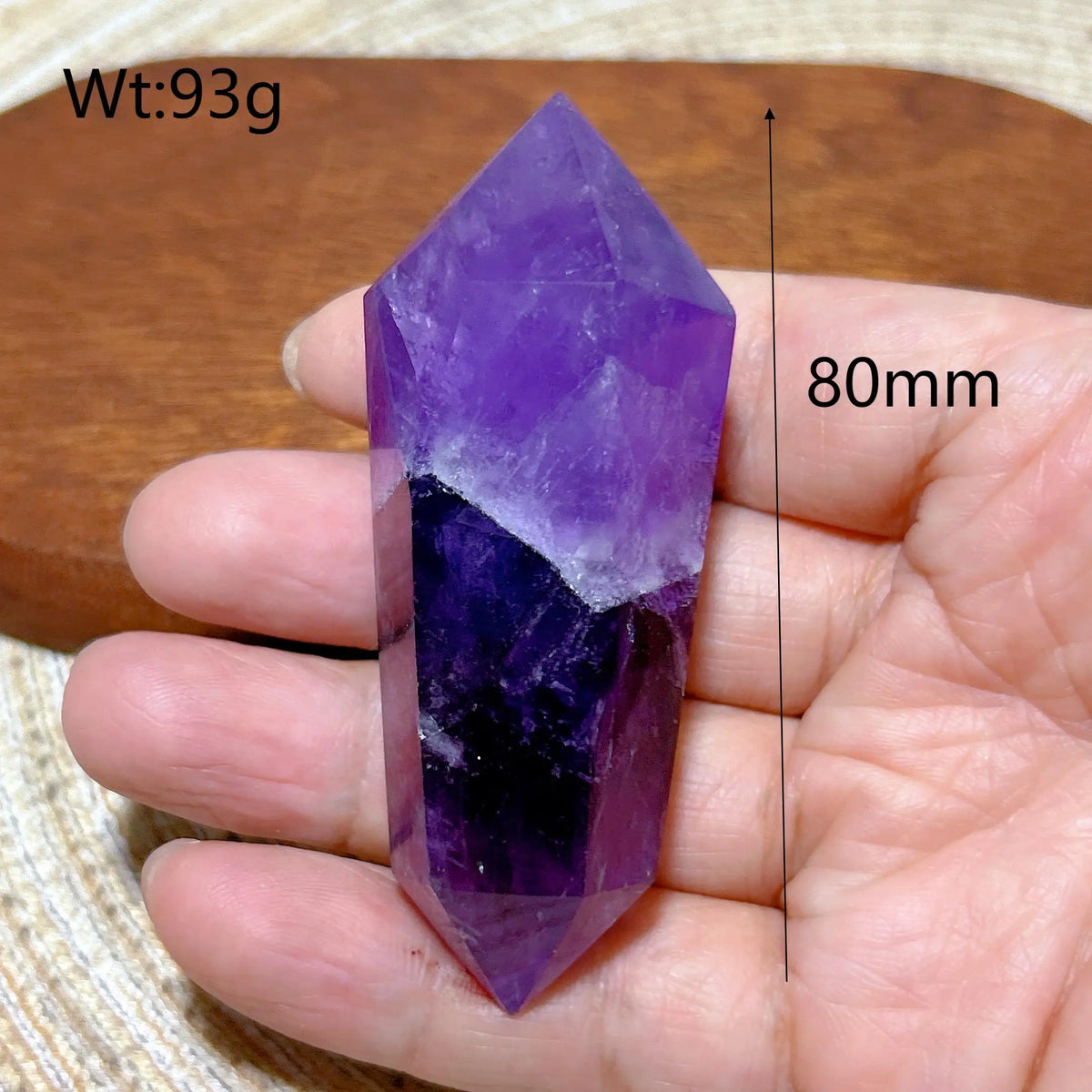 Natural Crystal Two Color Amethyst Double Point Tower Healing Rainbow High Quality Gemstones Energy Home Decorations Gift