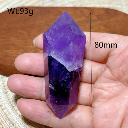 Natural Crystal Two Color Amethyst Double Point Tower Healing Rainbow High Quality Gemstones Energy Home Decorations Gift