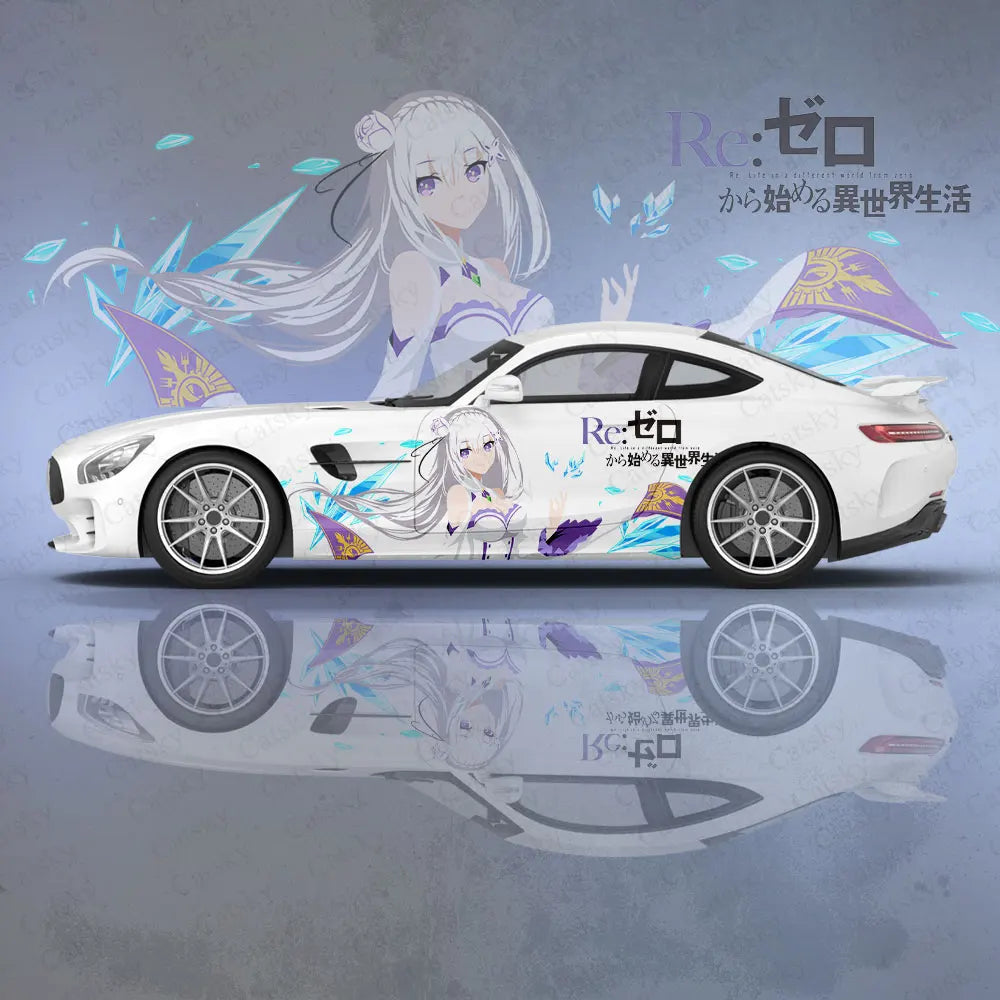 Emilia Re Zero Anime Girl Car Body Stickers Anime Itasha Car Side Decal Sticker Car Body Sticker Car Body Decoration Stickers
