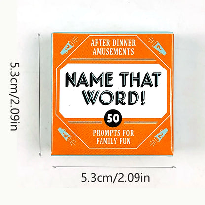 Mini Size Game Cards "  Name That Word !"51 Pcs Cards Game Family Gathering Card Game True Heart Flower Adventure Camping Game