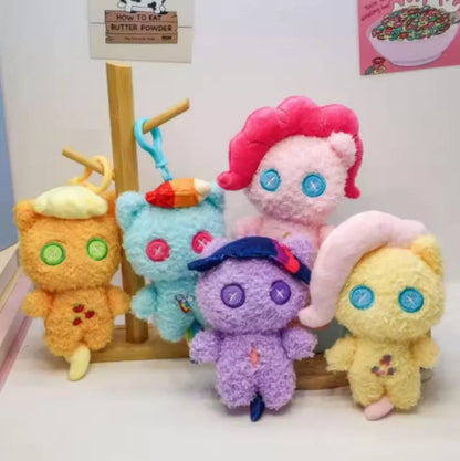 Kawaii My Little Pony Plush Backpack Pendant Keychain Twilight Sparkle Fluttershy Pinkie Pie Cute Bag Decoration Toy Gift