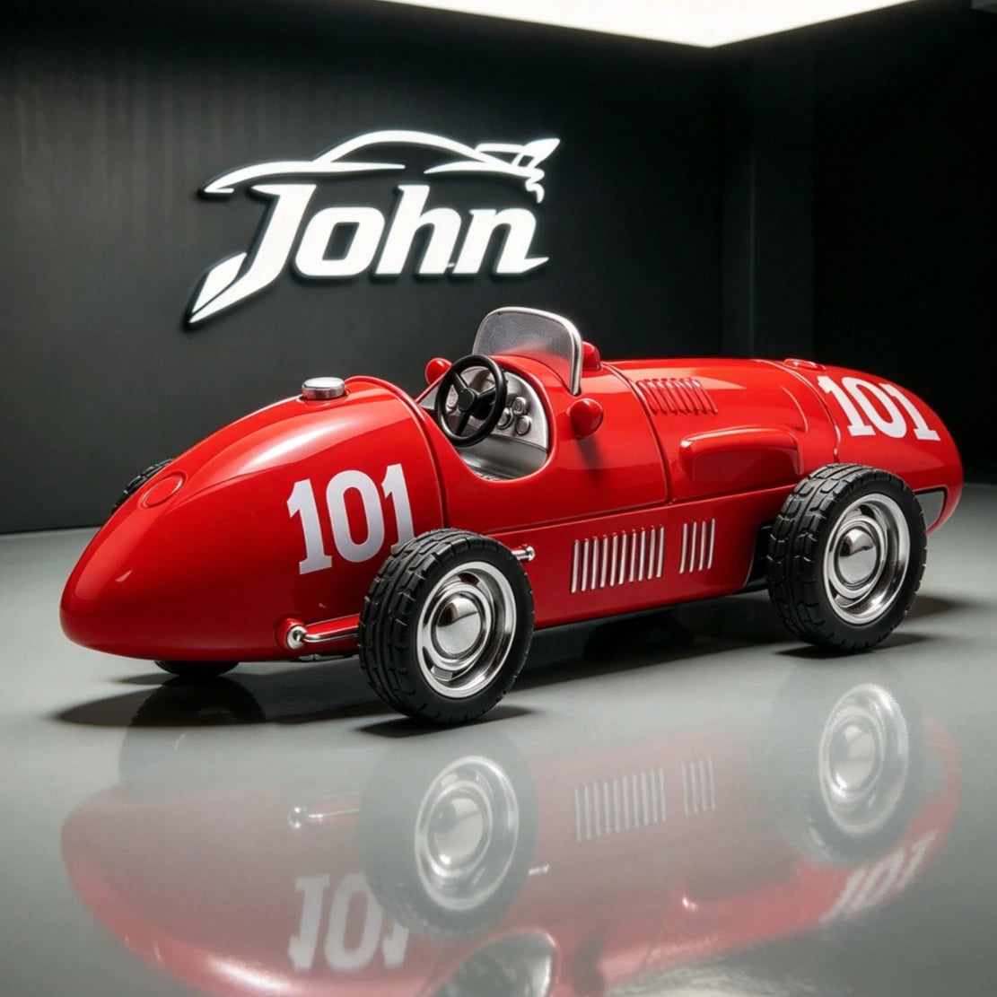 1/36 Retro F2 Racing Car Diecast Alloy Model, a diecast racing car collectible toy, set in a modern display.