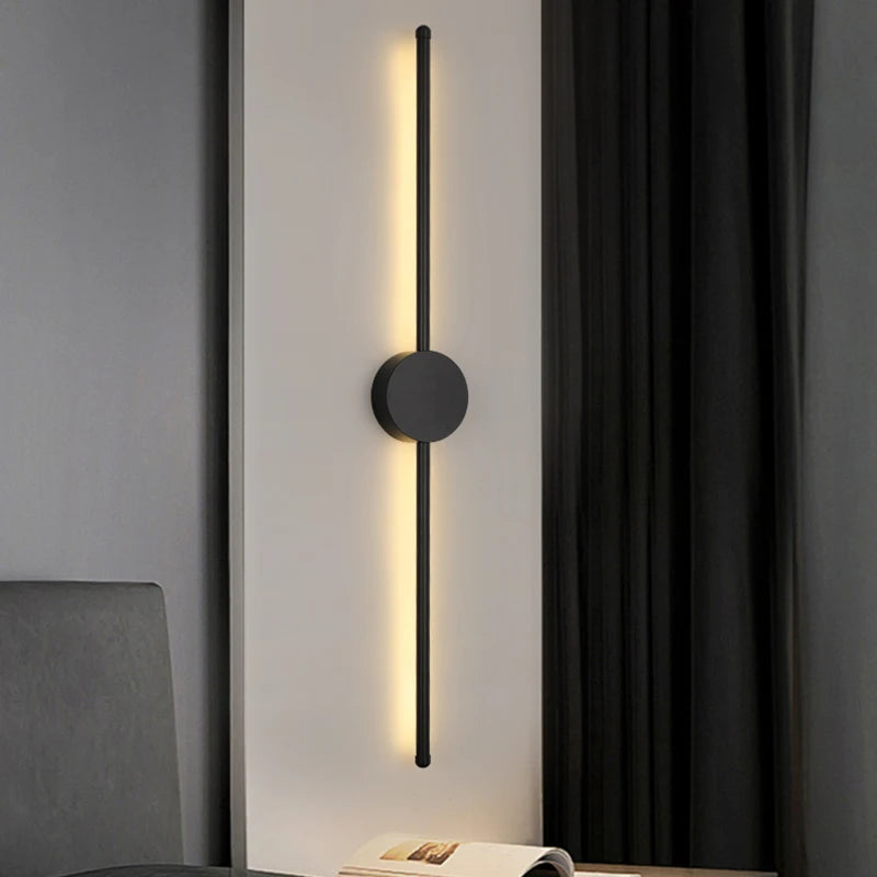 Wall Lamp Bedroom Wall Light Modern Long LED Light Black I-Shaped Living Room Corridor Interior Lighting Home Decor Lighting