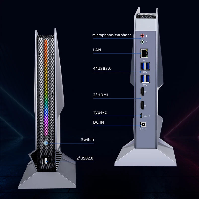 Topton Gaming Mini PC NVIDIA RTX 4070 4060 8G Intel I9 13900HX 12900H I7 12700H Windows 11 Desktop Tower Gamer Computer WiFi6