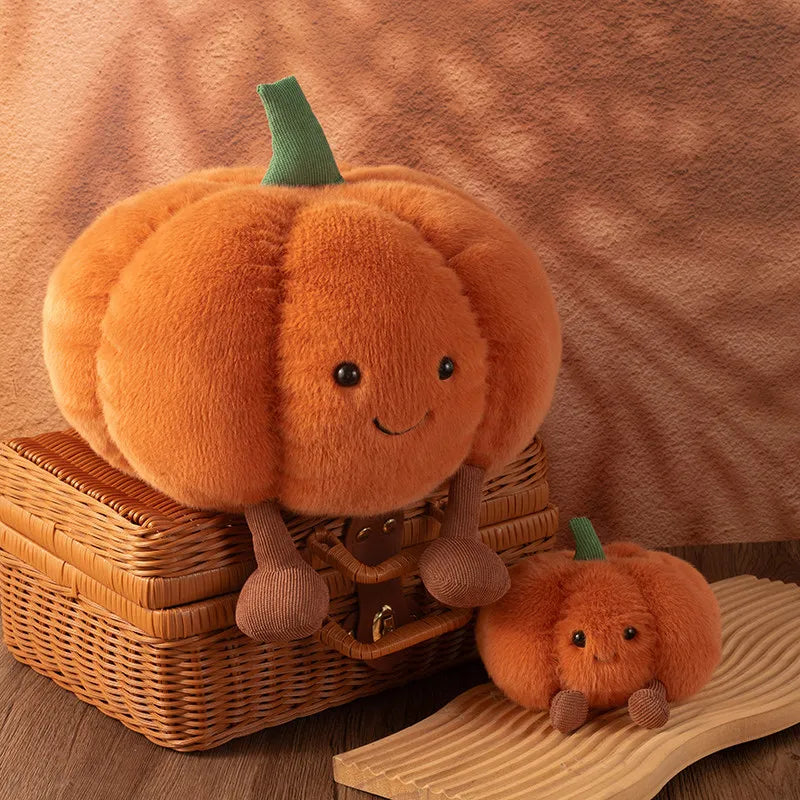Soft Cartoon Pumpkin Stuffed Doll Cute Plush Toy Halloween Decor Pillow