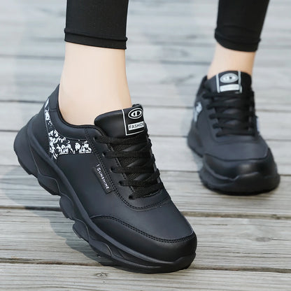 Women's Lightweight Lace-Up Casual Running Shoes, All Season Sneakers for Students Work Travel Outdoor Sports