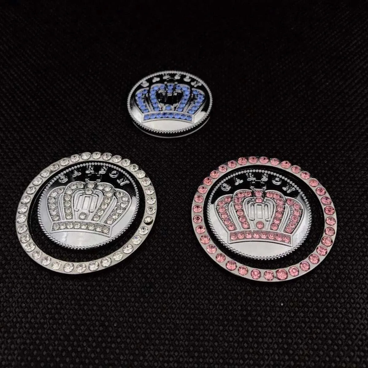 GM One Button Start Trim Ring, Crown Logo Alloy Start Button Cover, Car Interior Accessories, Suitable for Most Vehicles
