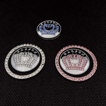 GM One Button Start Trim Ring, Crown Logo Alloy Start Button Cover, Car Interior Accessories, Suitable for Most Vehicles