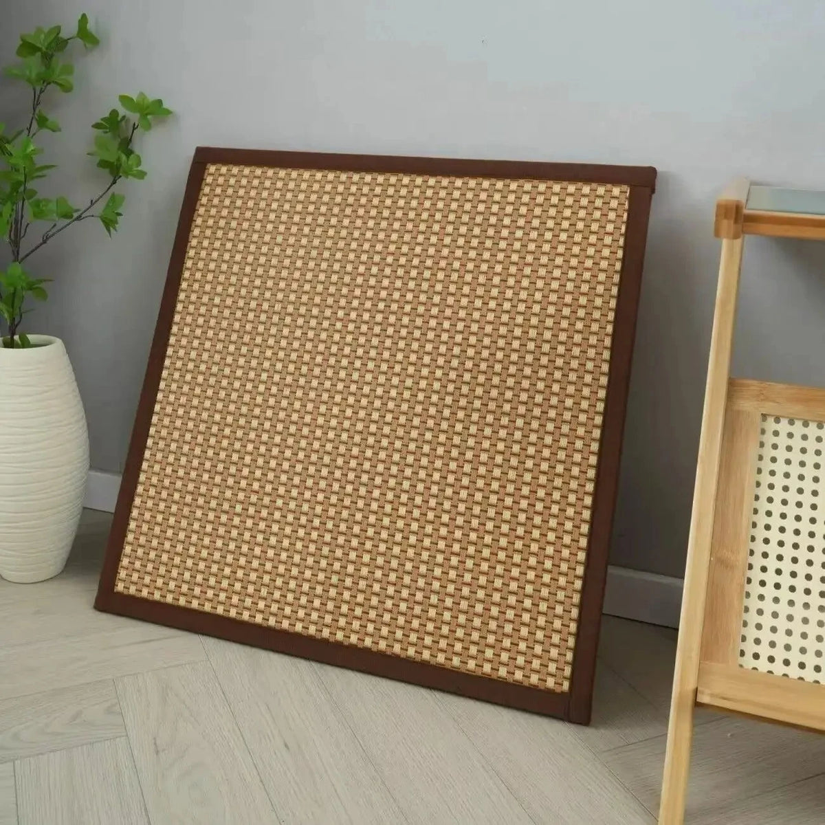 Rattan Summer Cooling Floor Mat Woven Tatami Carpet Bedside Rugs for Bedroom Living Room Bay Window Coffee Table Area Rugs Decor