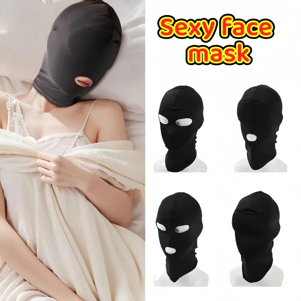 Mask Hood Sexy Toys Open Mouth Eye Bondage Party Mask Cosplay Slave Punish Headgear Adult Game BDSM Bondage Set
