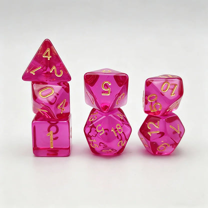 7 pcs Acrylic High-Grade Translucent Gemstone Green Polyhedral Board Game Dice, Classic and Beautiful, Dados