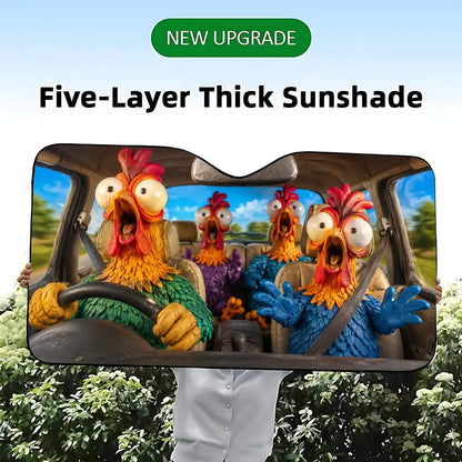 animal chicken Sun Visor Car Windshield Sun Visor - Foldable Universal Fit UV Block Heat Insulation Sunshade