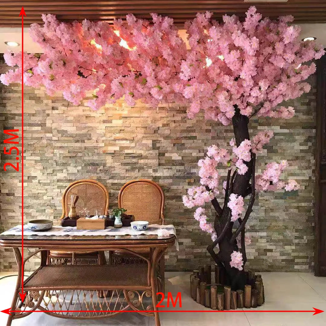 Artificial Cherry Blossom Tree, Large Fake Tree, Peach Blossom Tree, for Garden, Wedding, Hotels, Christmas & Home Deco