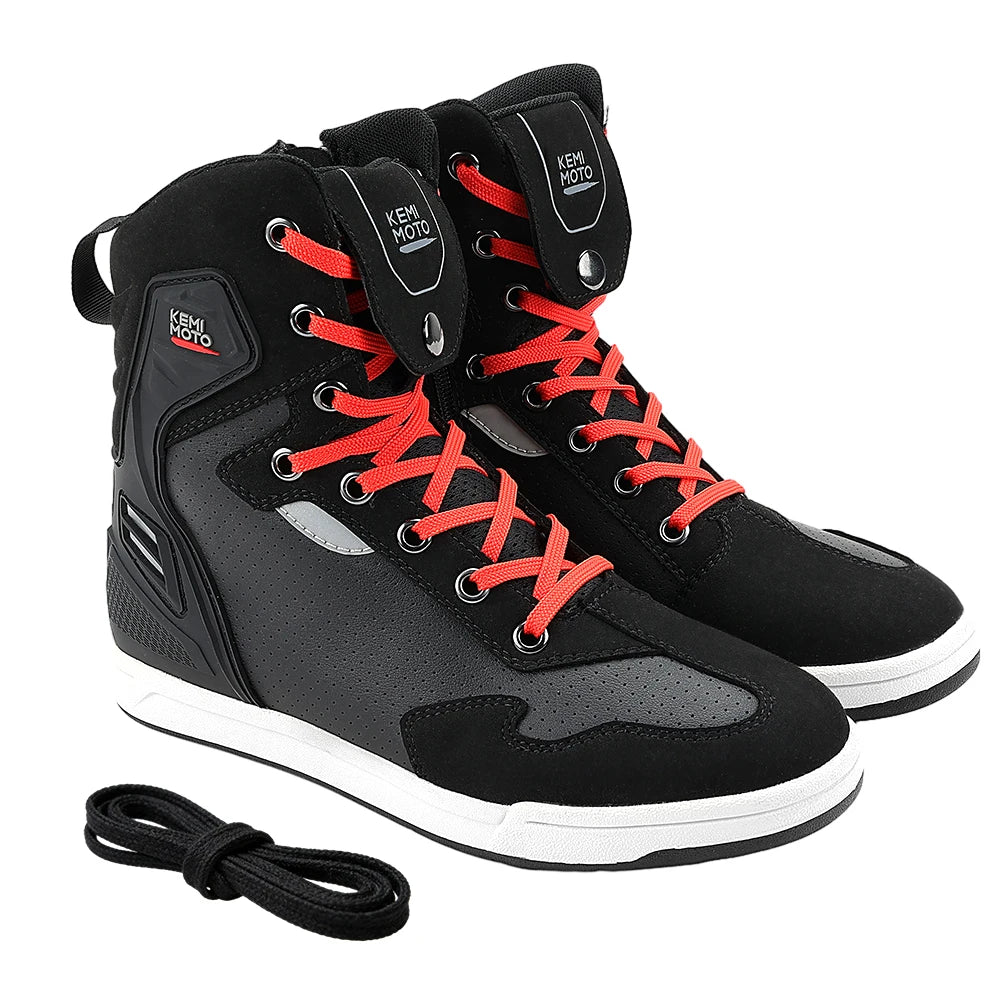 KEMIMOTO Motorcycle Shoes Summer Commuting Riding Men Boots Casual Rides Flat Shoes Anti-collision Protection Outdoor Activities