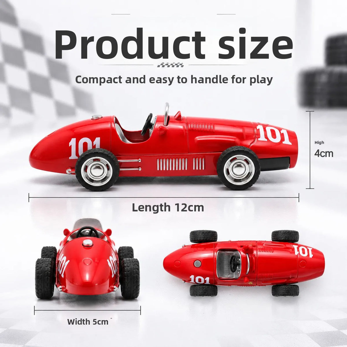 1/36 Retro F2 Racing Car Diecast Alloy Model, Pull Back Toy Car, Drop Resistant Mini Car Ornament, Collectible Gift for Boys