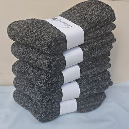 3/5 Pair Winter Men's Merino Wool Socks Super Thick Warm High Quality Harajuku Retro Snow Casual Antifreeze Cashmere Socks Men
