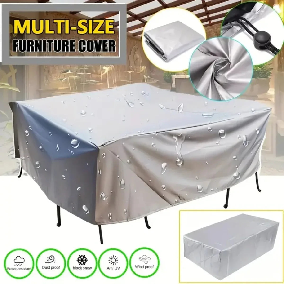 218 Sizes of Patio Furniture Covers, Table and Chair Covers, Waterproof, Dustproof, UV-proof 210D Oxford Cloth Protective Cover