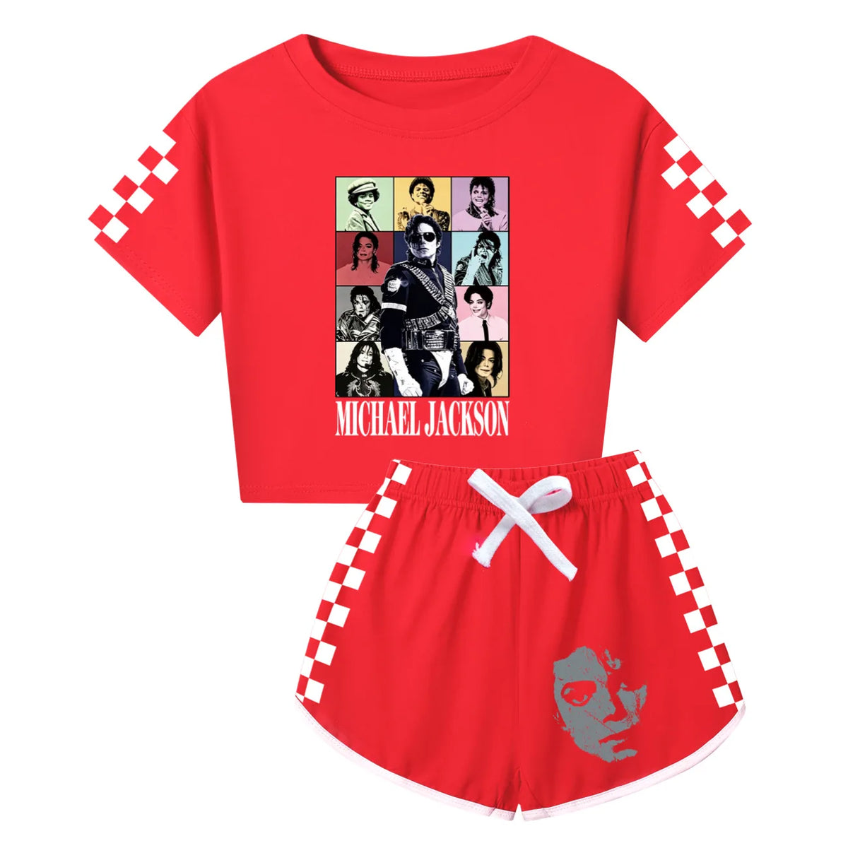 International celebrity children's short sleeved shorts and long sleeved Boy Girl Michael Jackson pajamas set