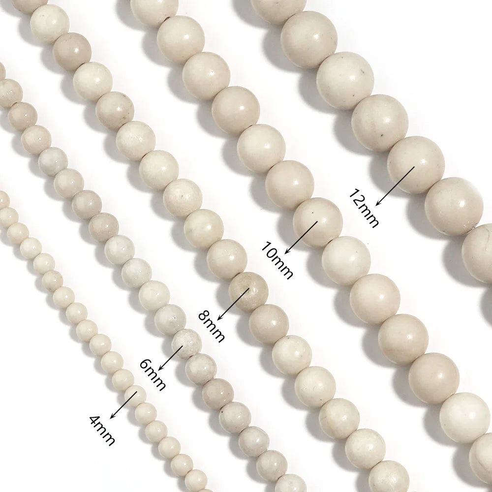 1 Strand/Lot Beige Matte Ancient Stone Natural Stone Round Loose Beads For Jewelry Making Charm DIY Accessories 4/6/8/10/12mm