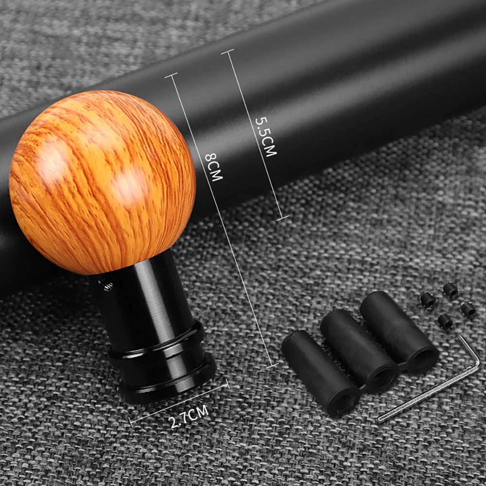Mahogany Wood Grain Carbon Fibre Gear Shifter Knob Car Interior Manual/Automatic Transmission Universal Auto Gear Lever
