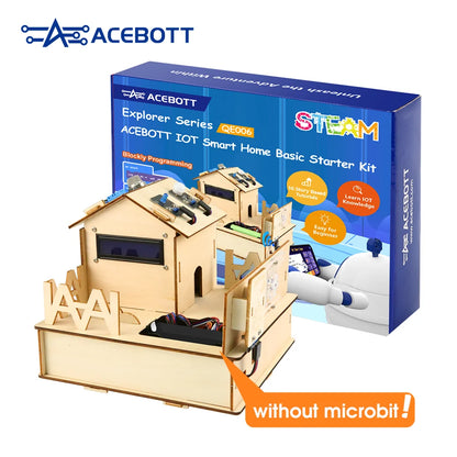 ACEBOTT Learning Kit Microbit Smart Home Automation Projects STEM Education Wooden House MakeCode