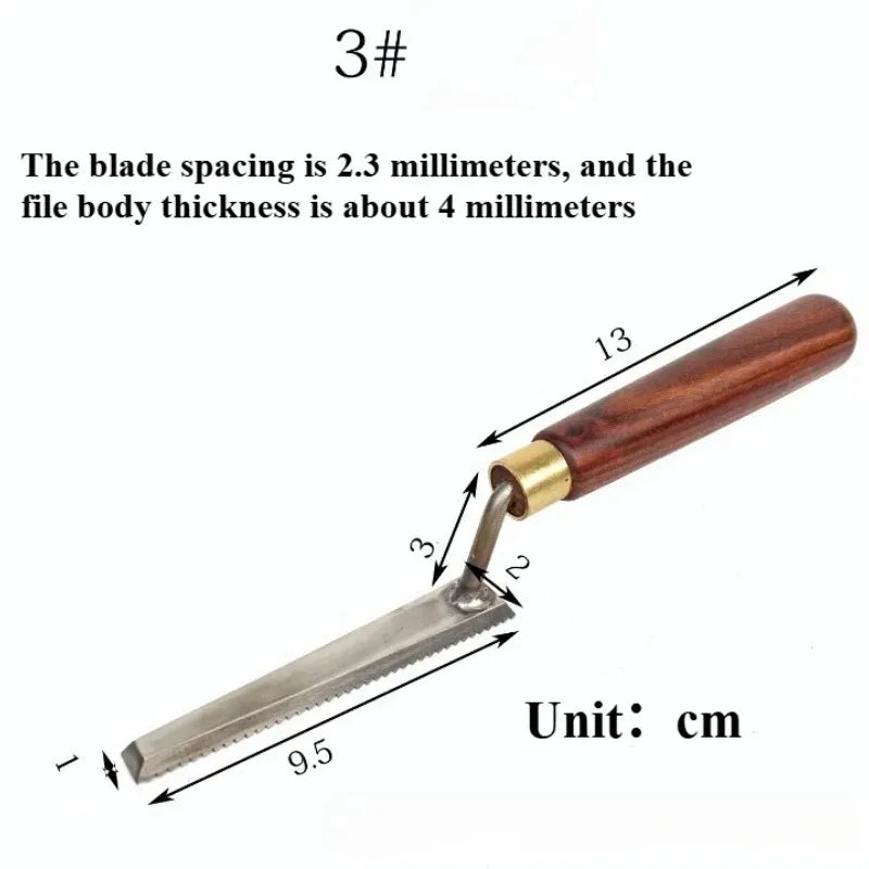 White Steel Flat Bottomed File Wooden Groove Polishing Special High Foot File Knife Set Woodworking Handmade Fine Polishing File