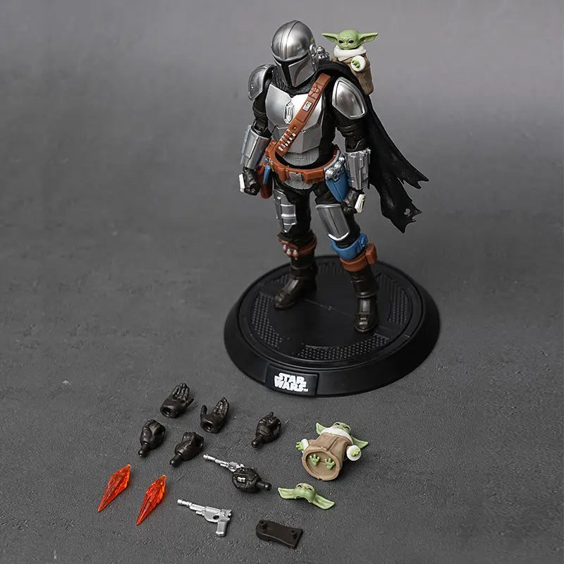 Original Blokees Star Wars Champion Class The Mandalorian & Grogu Assembly Movable Action Model Figures Collection Peripheral