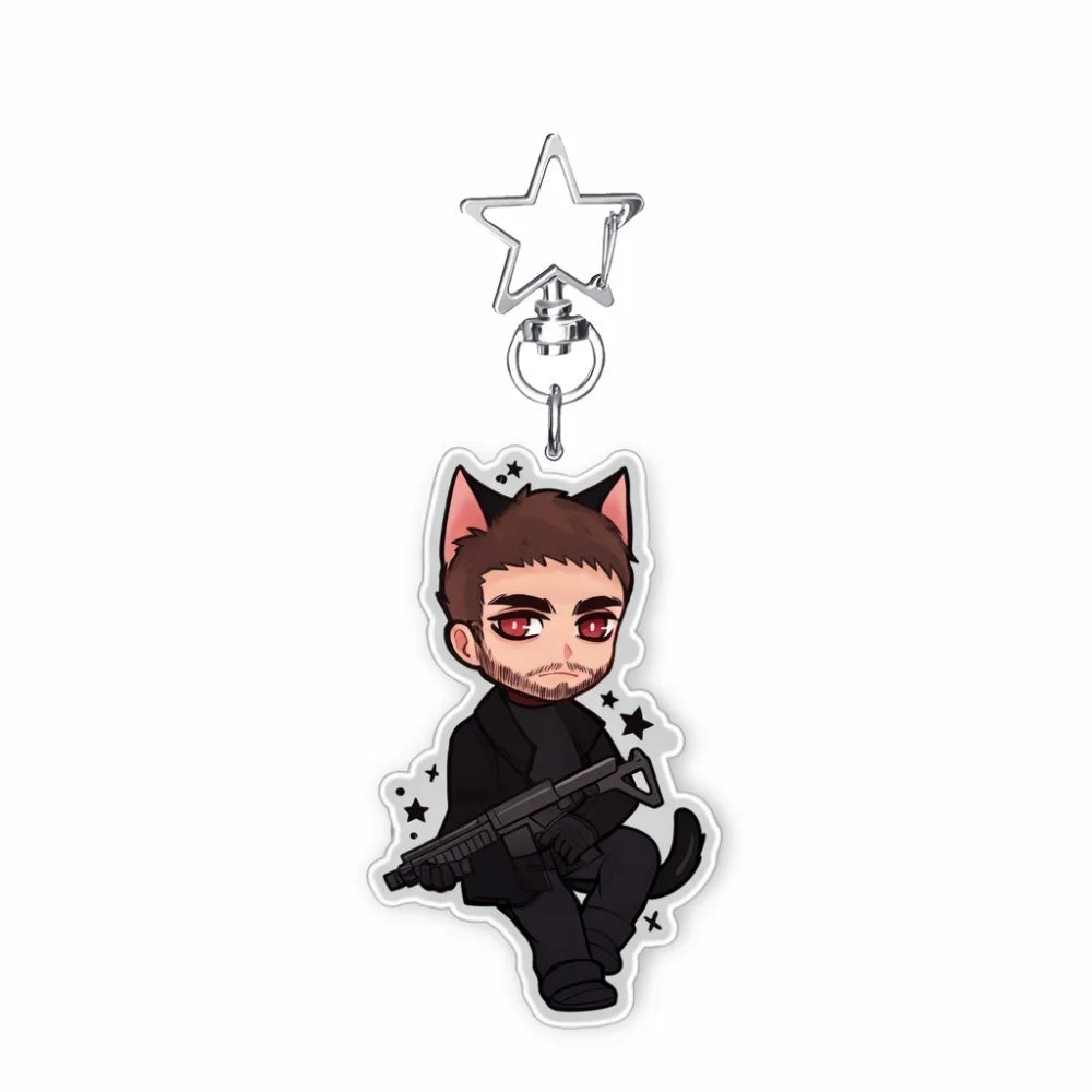 Resident Evil 6cm Acrylic Stand Keychain Leon Jill Chris Ada Game Figure Bag Pendant Decor Collection Gift For Fans