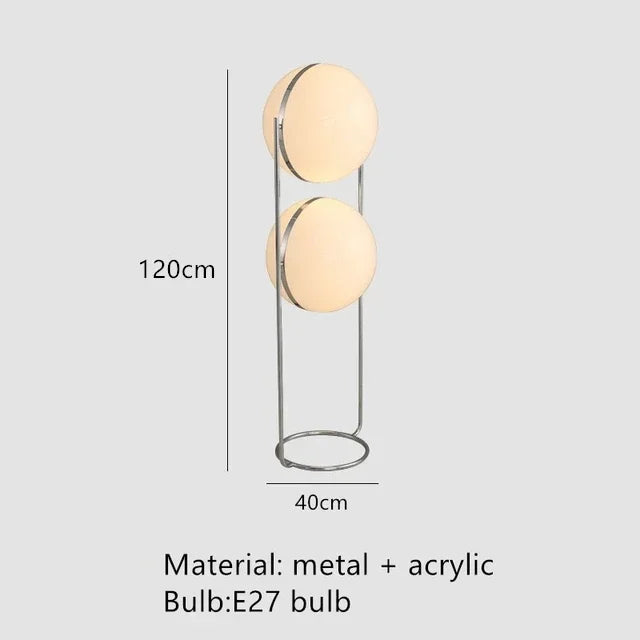 Nordic Designer Garrault Delord LED Floor Lamp Chrome Metal Acrylic Ball Floor Light Living Room Hotel Indoor Decoration Lamp